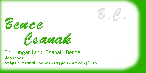 bence csanak business card